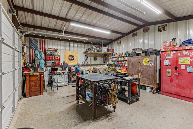 10121 Fireside Ln, Forney, TX 75126 - garage with a workshop area