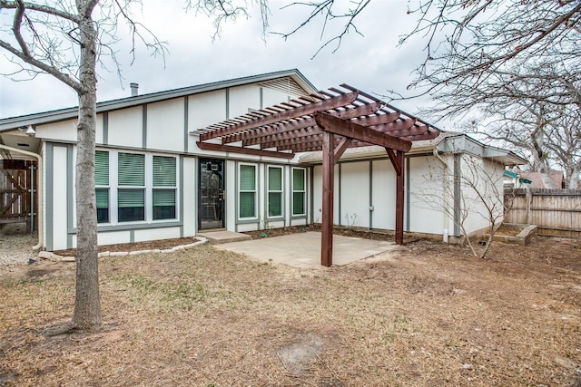 2 Preston Trail Ct, Pantego, TX 76013 - back of house featuring fence, a pergola, and a patio