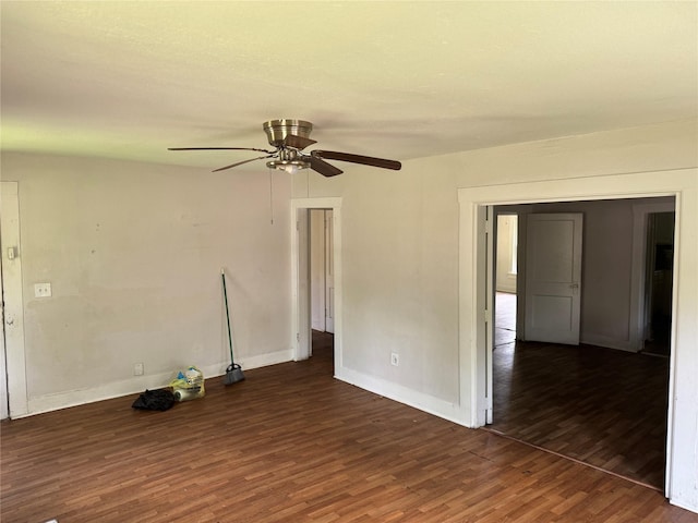 3616 Ave Ave N, Fort Worth, TX 76105 - spare room with a ceiling fan, baseboards, and wood finished floors