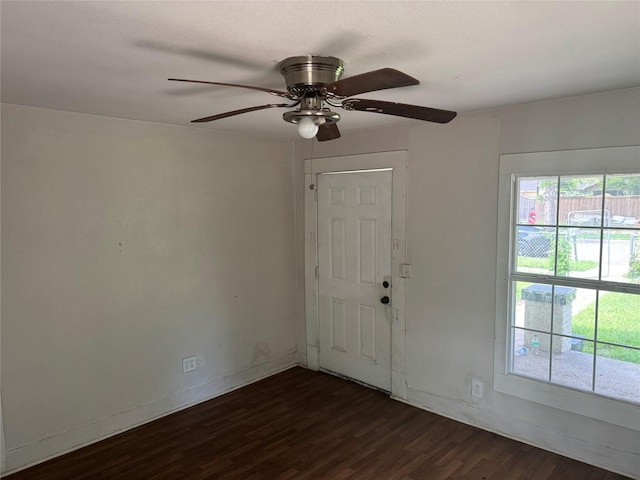3616 Ave Ave N, Fort Worth, TX 76105 - entrance foyer featuring wood finished floors, baseboards, and ceiling fan