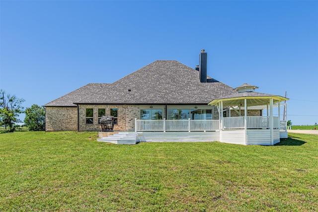 621 E Fm 550, Mclendon Chisholm, TX 75032 - back of house with a yard, a chimney, and a gazebo