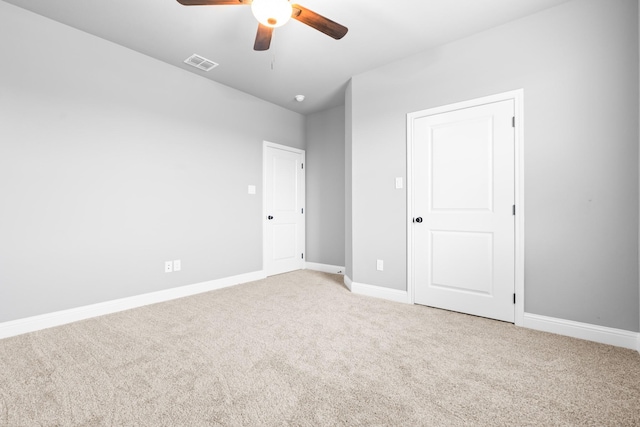 120 Water View Ln, Robinson, TX 76706 - unfurnished bedroom with baseboards, ceiling fan, light carpet, and visible vents