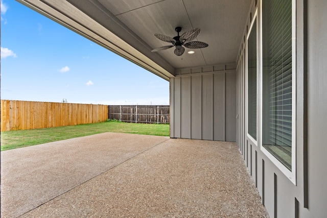 120 Water View Ln, Robinson, TX 76706 - view of patio with a ceiling fan and a fenced backyard