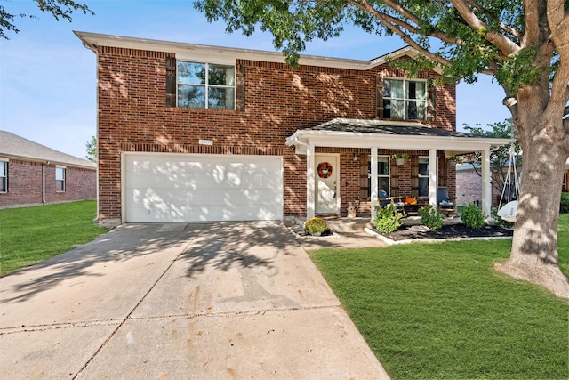 3600 Riesling Dr, Denton, TX 76226 - traditional-style home with driveway, brick siding, and an attached garage