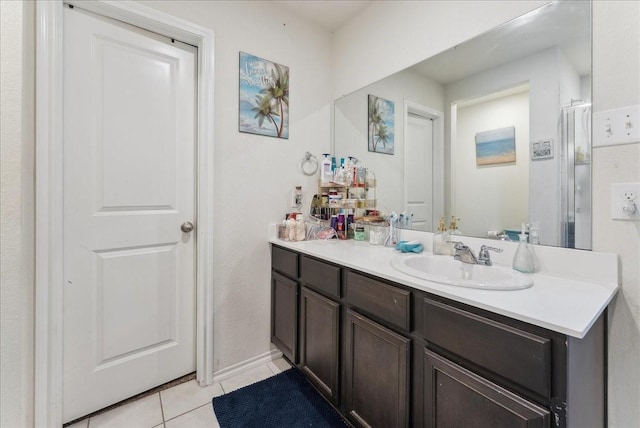 2408 Anton Dr, Forney, TX 75126 - bathroom featuring tile patterned floors and vanity