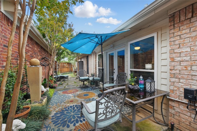 3861 Navarro Way, Frisco, TX 75034 - view of patio / terrace with fence and french doors