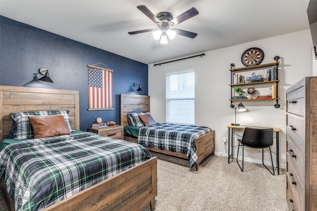 2009 Gill Star Dr, Haslet, TX 76052 - bedroom featuring baseboards, a ceiling fan, and carpet floors