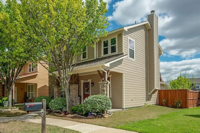 7125 Cotton Seed Dr, Mckinney, TX 75070 - view of front of house with a chimney and stone siding