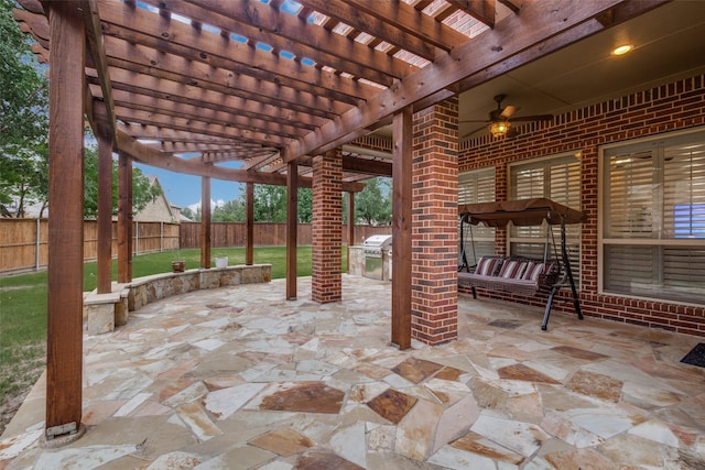 2204 Aberdeen Dr, Trophy Club, TX 76262 - view of patio / terrace with a pergola, exterior kitchen, and a grill