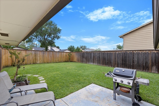 view of yard featuring a patio area