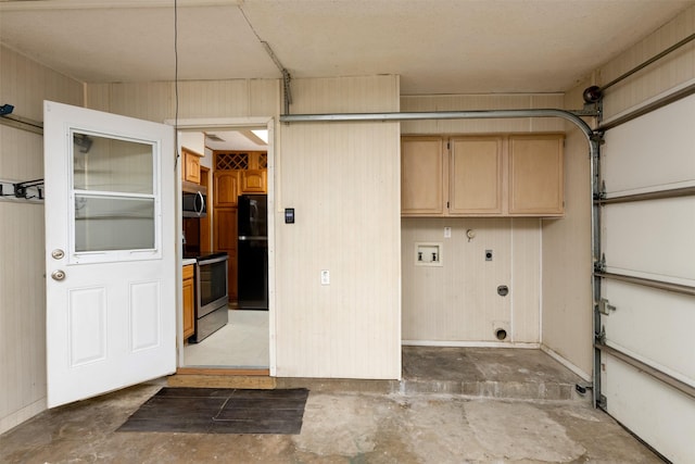 laundry room with cabinet space, washer hookup, electric dryer hookup, and gas dryer hookup