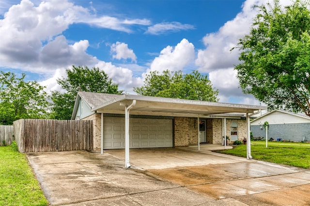 view of front of house featuring a garage, brick siding, and concrete driveway