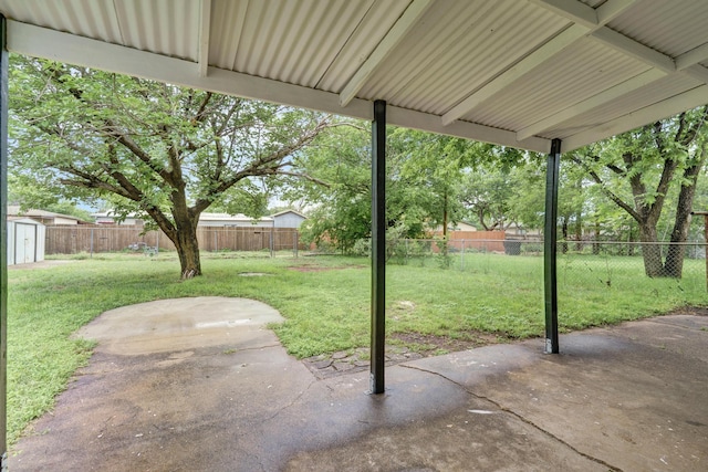 1110 Green St, Abilene, TX 79603 - view of patio featuring a storage shed and an outdoor structure