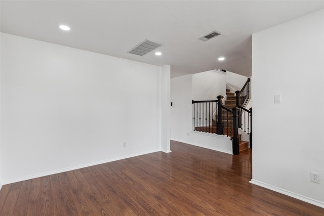 1411 Thistle Cir, Allen, TX 75002 - spare room featuring recessed lighting, wood finished floors, stairs, and baseboards
