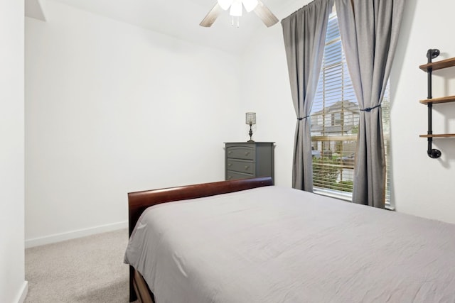 1405 Chickadee Dr, Argyle, TX 76226 - carpeted bedroom with lofted ceiling, baseboards, and a ceiling fan