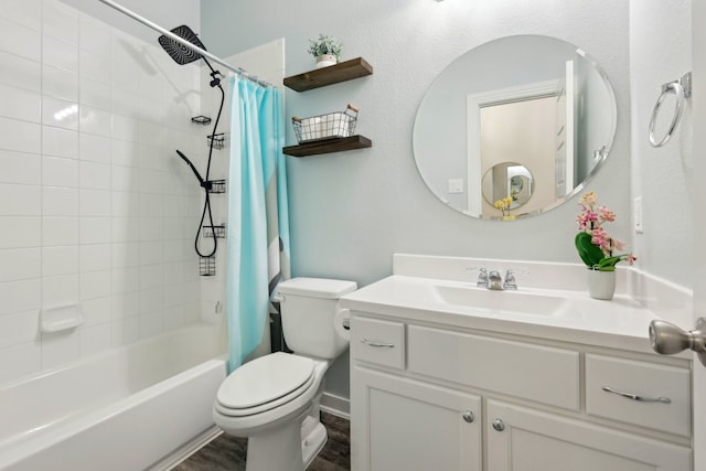 1405 Chickadee Dr, Argyle, TX 76226 - bathroom featuring vanity, toilet, and shower / bath combo