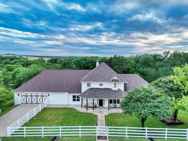 view of subject property