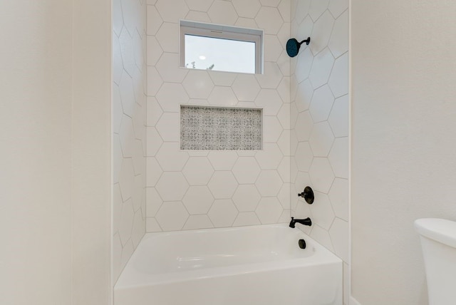 full bath with toilet and shower / bath combination