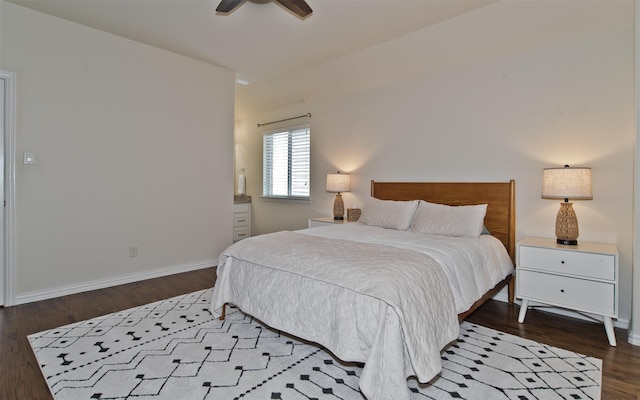 4625 Man O War Rd, Carrollton, TX 75010 - bedroom with wood finished floors, baseboards, and ceiling fan