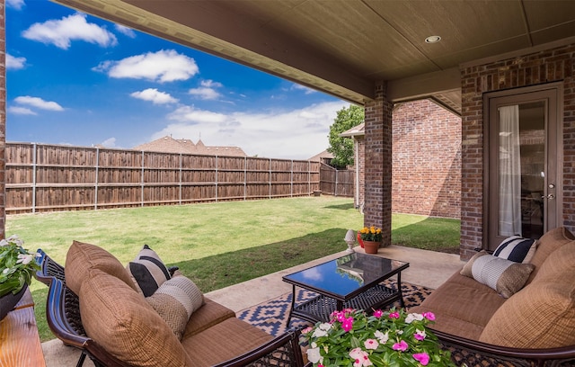 4625 Man O War Rd, Carrollton, TX 75010 - view of patio with outdoor lounge area