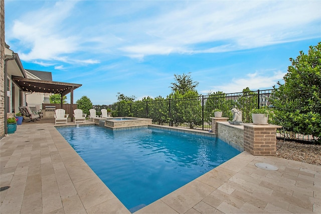 2700 Tremont Blvd, Mckinney, TX 75071 - view of pool featuring a patio area, fence, and a pool with connected hot tub