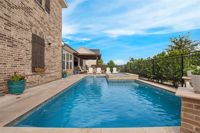 2700 Tremont Blvd, Mckinney, TX 75071 - view of swimming pool with a patio area, fence, and a pool with connected hot tub