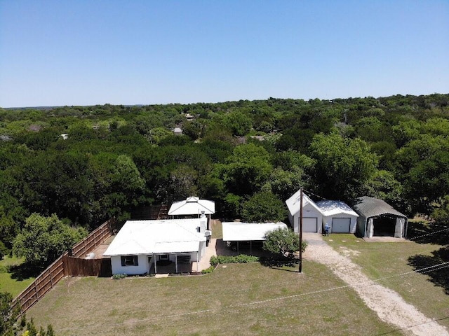 120 One Feather, Whitney, TX 76692 - view from above of property featuring a heavily wooded area