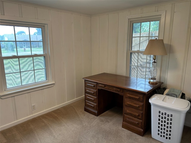 120 One Feather, Whitney, TX 76692 - office area featuring a decorative wall and light colored carpet