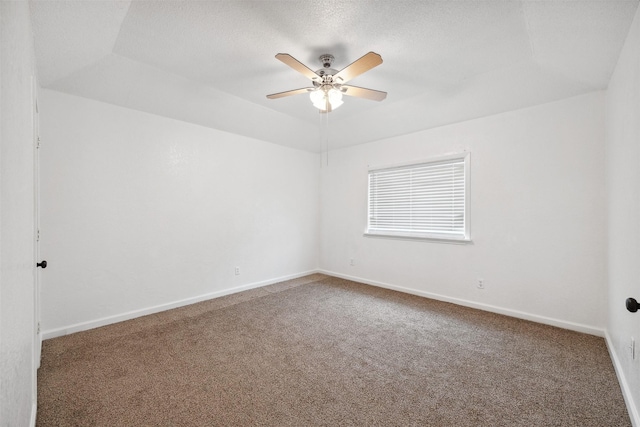 2634 Pinta Cir, Grand Prairie, TX 75052 - carpeted empty room featuring ceiling fan, baseboards, and a textured ceiling