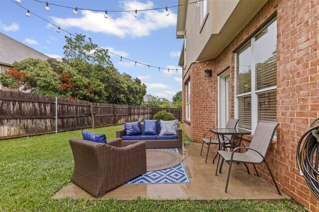 view of patio with an outdoor hangout area