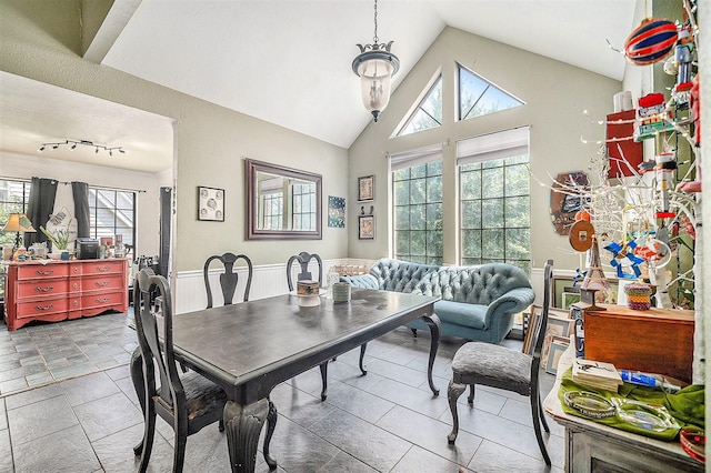 7508 Lake Highlands Dr, Fort Worth, TX 76179 - dining room featuring plenty of natural light and high vaulted ceiling