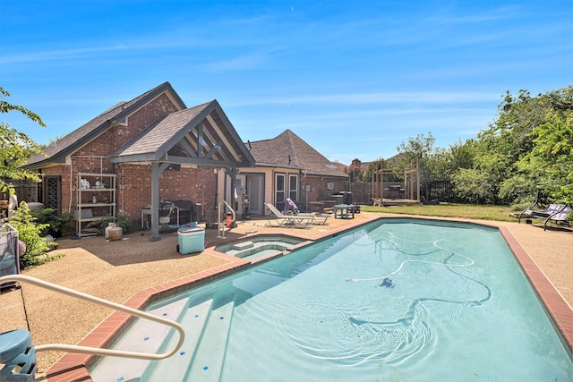 7508 Lake Highlands Dr, Fort Worth, TX 76179 - view of swimming pool with a patio area and a pool with connected hot tub