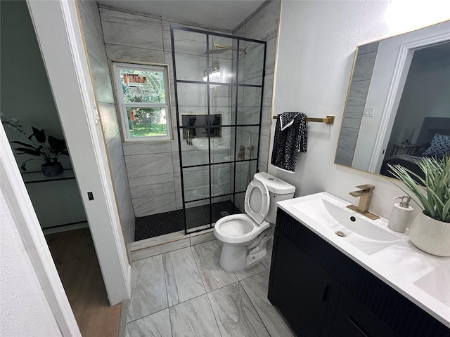 1034 Shawnee Trce, Grand Prairie, TX 75051 - full bath with double vanity, a shower stall, and marble finish flooring