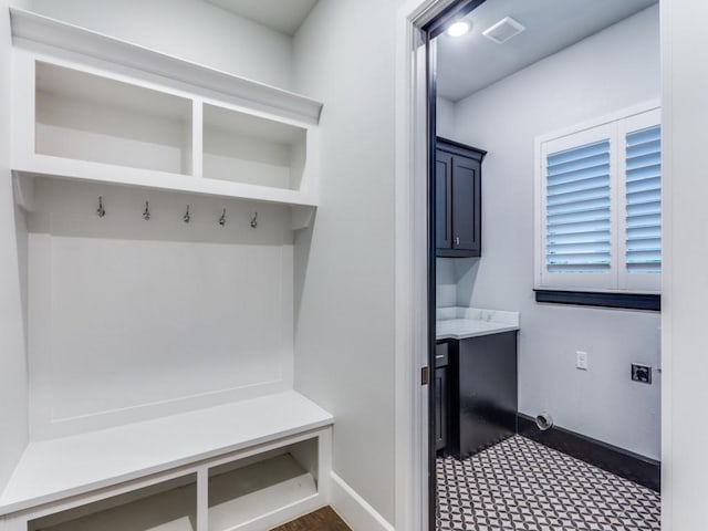 mudroom with baseboards