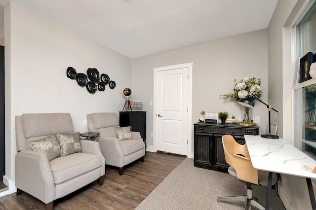 14070 Rucker St, Azle, TX 76020 - office area featuring dark wood-style floors