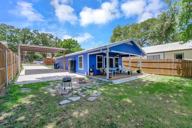 14070 Rucker St, Azle, TX 76020 - back of house featuring a deck and a ceiling fan