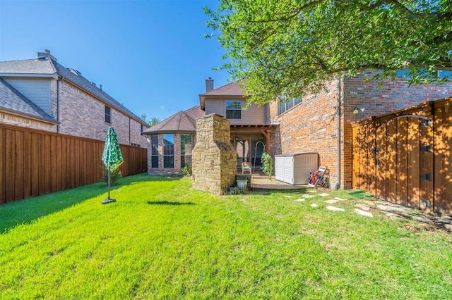 1364 Aubrey Ln, Frisco, TX 75033 - back of house featuring brick siding and a chimney