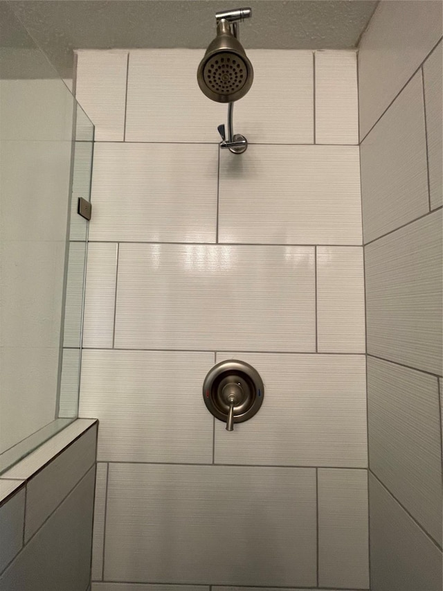 bathroom view of tiled shower