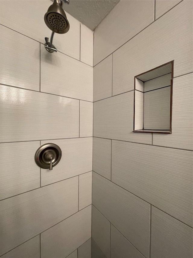 detailed view of a tile shower