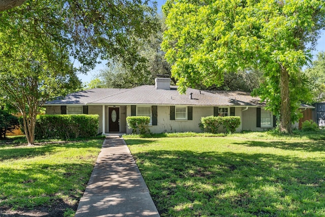 6838 Lupton Dr, Dallas, TX 75225 - ranch-style home featuring a chimney and a front yard