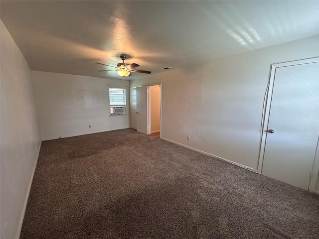 1664 Poplar Dr, Mesquite, TX 75149 - spare room featuring carpet, a ceiling fan, baseboards, and cooling unit