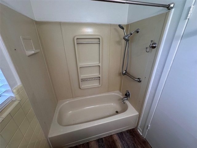 1664 Poplar Dr, Mesquite, TX 75149 - bathroom featuring wood finished floors and  shower combination
