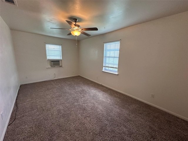 1664 Poplar Dr, Mesquite, TX 75149 - spare room with carpet, a ceiling fan, baseboards, and cooling unit