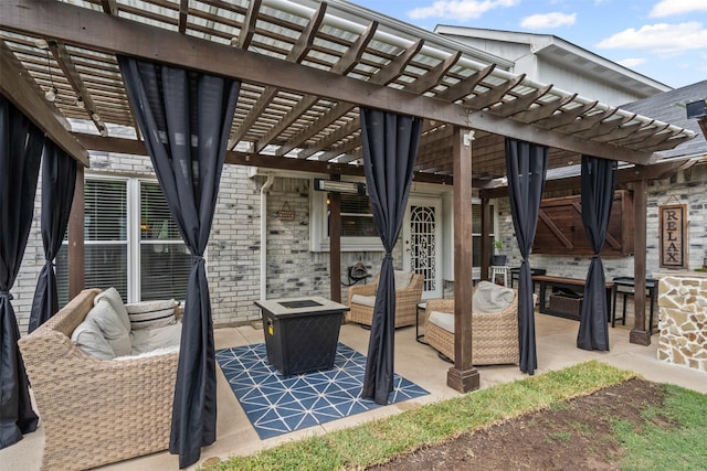 7012 Fox Dr, The Colony, TX 75056 - view of patio with a pergola and an outdoor living space
