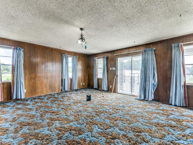 13134 Ravenview Rd, Dallas, TX 75253 - carpeted spare room featuring wooden walls and a textured ceiling