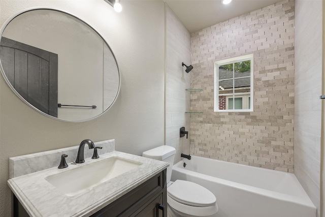 2735 S Jennings Ave, Fort Worth, TX 76110 - full bathroom featuring toilet, vanity, and bathing tub / shower combination