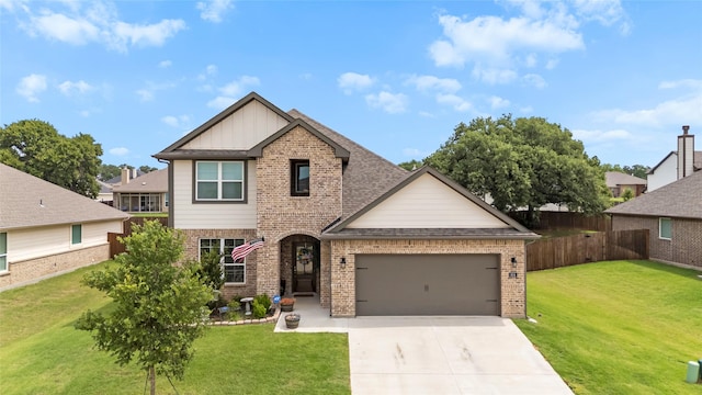 804 Feather Edge Dr, Springtown, TX 76082 - view of front of house featuring brick siding, an attached garage, board and batten siding, driveway, and roof with shingles