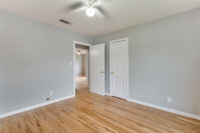 2524 Malvern Trl, Fort Worth, TX 76105 - unfurnished bedroom featuring baseboards, light wood-type flooring, and ceiling fan