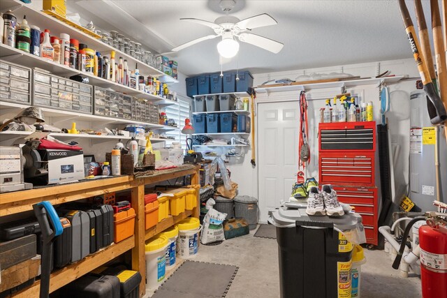 storage with ceiling fan