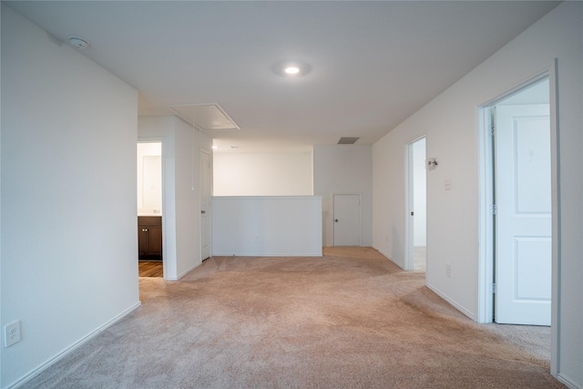 2923 Cascade Ln, Forney, TX 75126 - unfurnished room featuring attic access, light colored carpet, a smoke detector, and baseboards